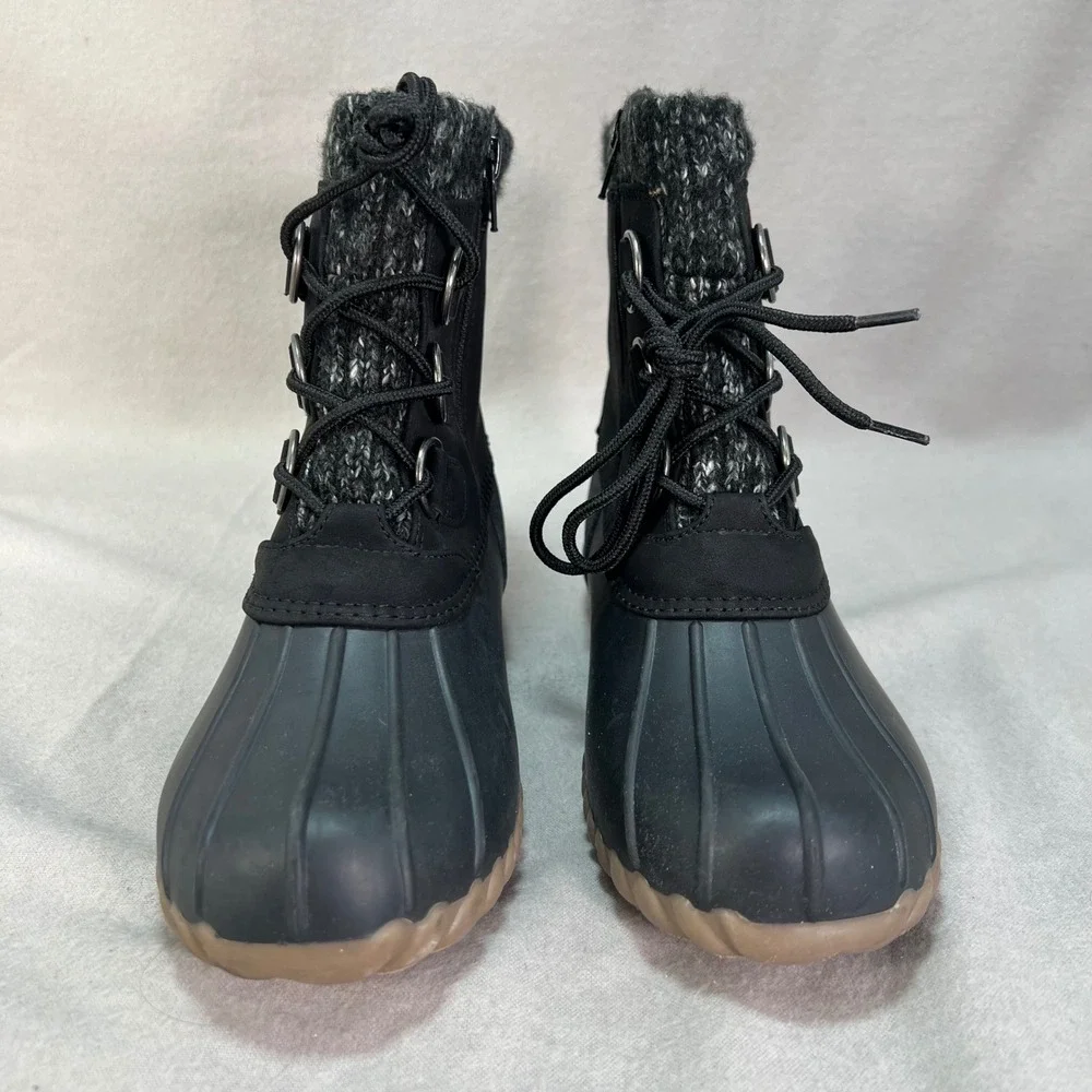Waterproof Black Duck Boots Winter Snow Warm Cozy Outdoor Chore Utility Womens 6